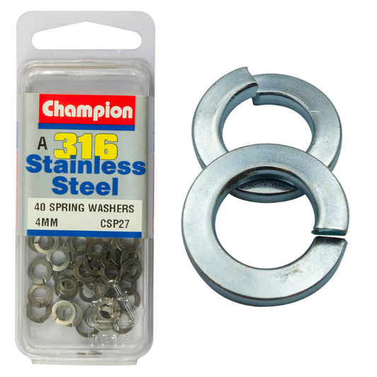 4MM WASHERS-SPRING ST/LESS STL 4MM