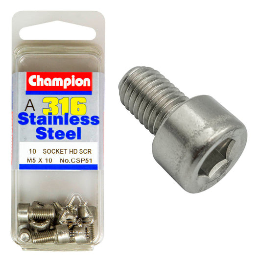5 X 10 SOCKET HEAD SCREW S/STEEL