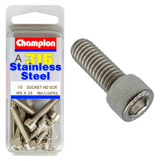 M5 X 25 SOCKET HEAD SCREWS S/STEEL