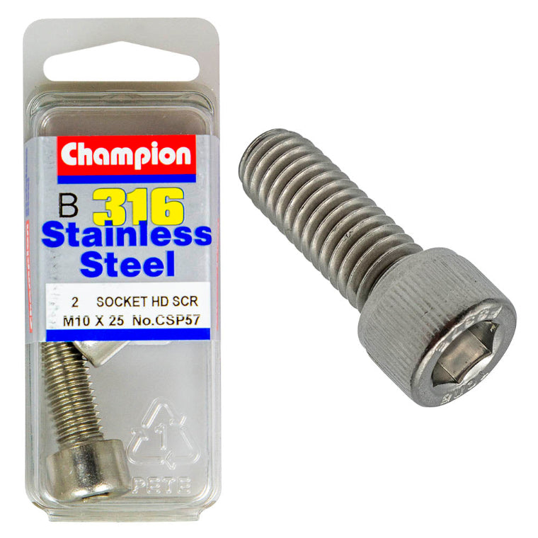 M10 X 25 SOCKET HEAD SCREW S/STEEL