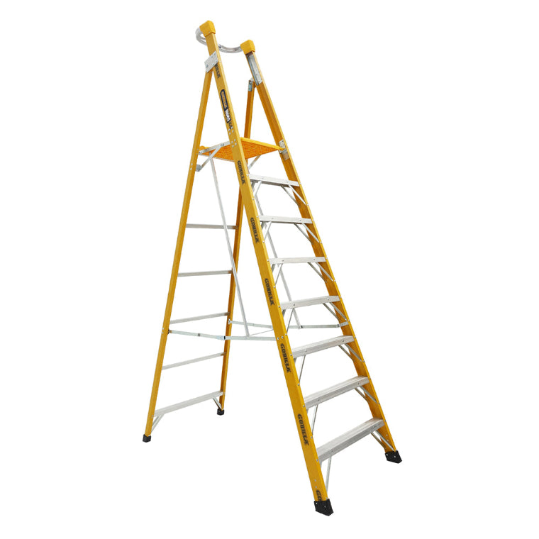 Heavy Duty Fibreglass Platform Ladder 8 Step