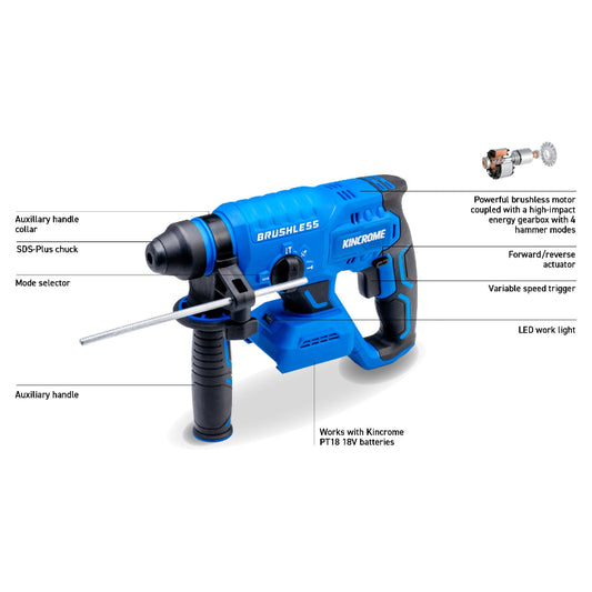 KINCROME-18V BRUSHLESS ROTARY HAMMER DRILL