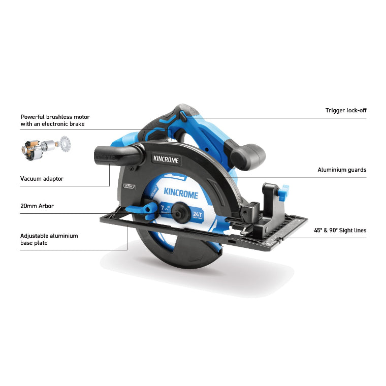 KINCROME- 18V BRUSHLESS 185MM CIRCULAR SAW
