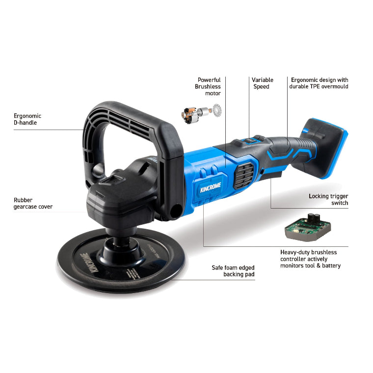 KINCROME- 18V BRUSHLESS 180MM ROTARY POLISHER