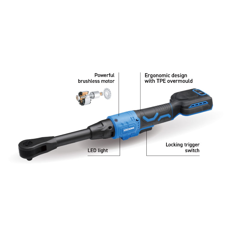 KINCROME- 18V BRUSHLESS 3/8'' EXTENDED RATCHET