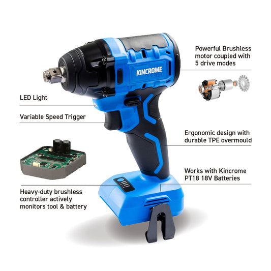 KINCROME- 18V BRUSHLESS 1/2 IMPACT WRENCH