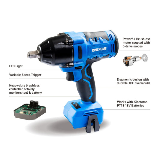 KINCROME- 18V BRUSHLESS 1/2 IMPACT WRENCH