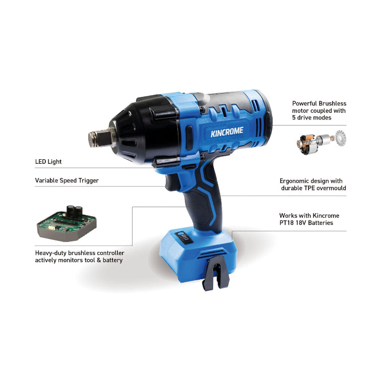 KINCROME- 18V BRUSHLESS 3/4 IMPACT WRENCH