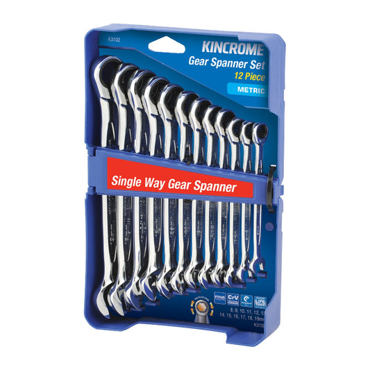 KINCROME- 12PC S/WAY GEAR SPANNER- METRIC