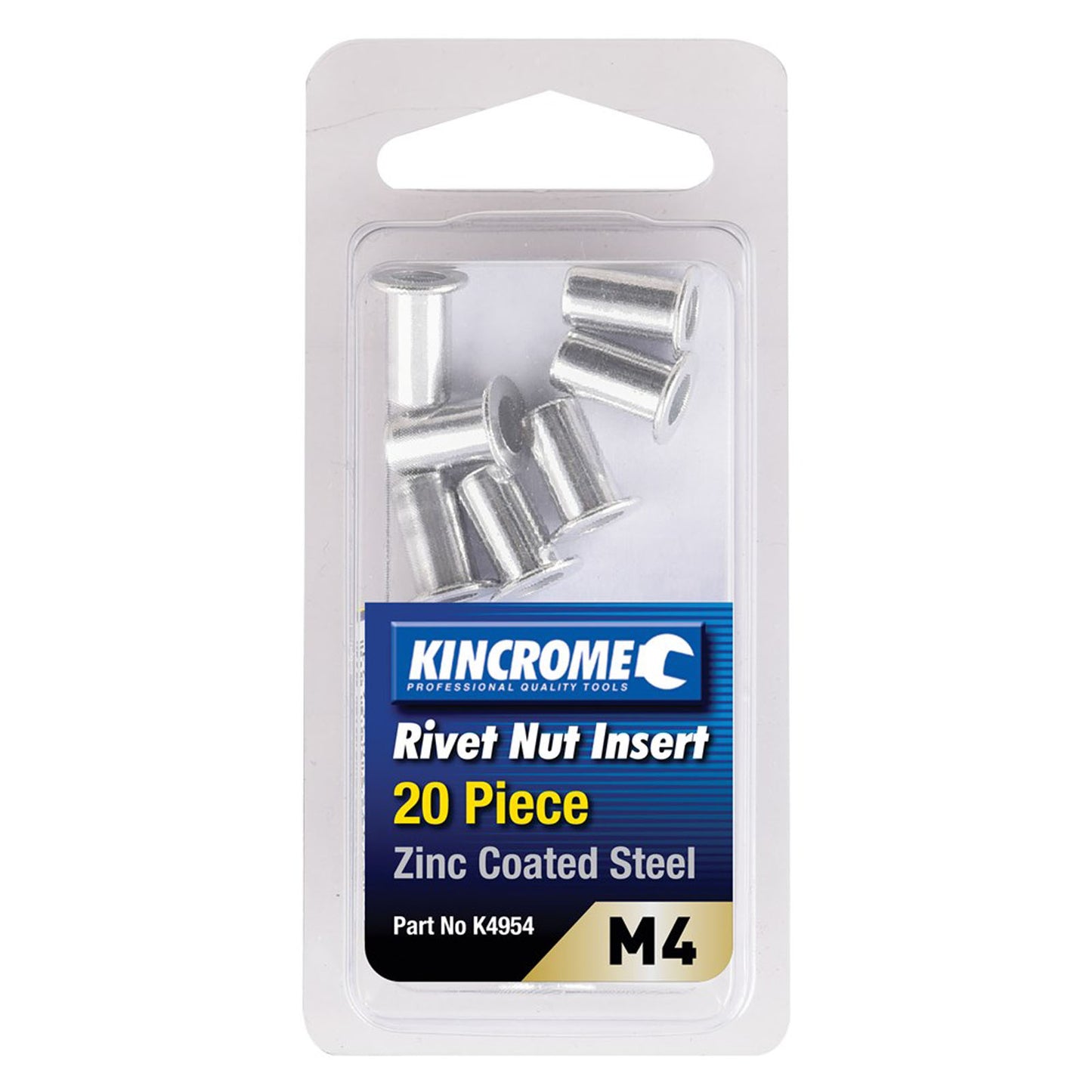 Kincrome Rivnut Zinc Steel M4 20 Pce