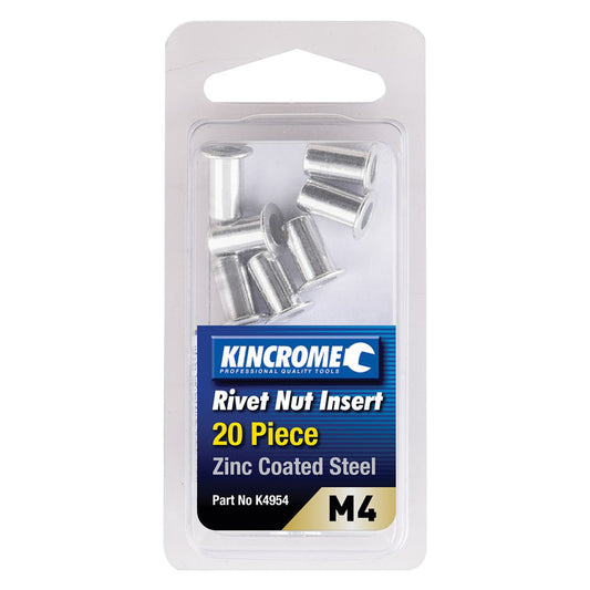 Kincrome Rivnut Zinc Steel M4 20 Pce