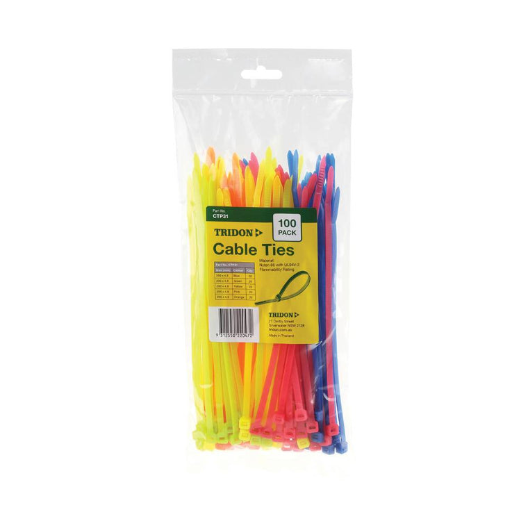 CABLE TIE COMBO PACK - ASSORTED COLOURS