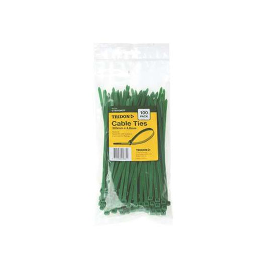 Green Cable Tie Size: 200 x 4.8mm pk100