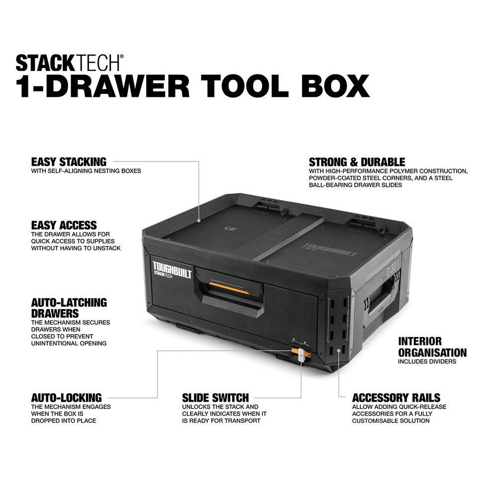 TOUGHBUILT-STACKTECH 1 DRAWER TOOL BOX