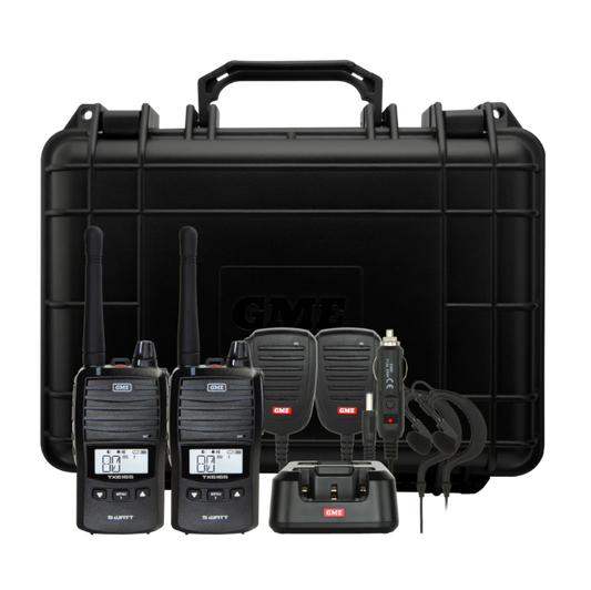 5/1 WATT UHF CB HANDHELD RADIO INCLUDING ACCESSORIES- TWIN PACK