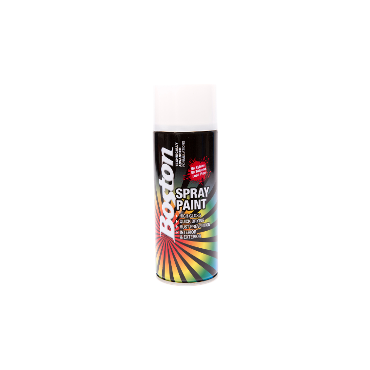 BOSTON SPRAY PAINT- STAIN WHITE 250GM