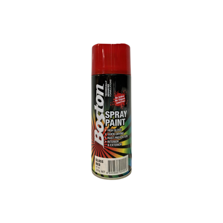 BOSTON SPRAY PAINT GLOSS RED 250GM