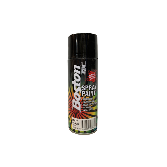 BOSTON SPRAY PAINT MATT BLACK 250GM