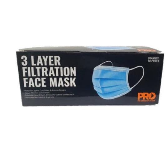 DISPOSABLE 3PLY FACE MASK BLUE 50/BOX