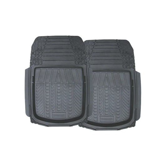 2PC DEEP DISH RUBBER FLOOR MATS GREY