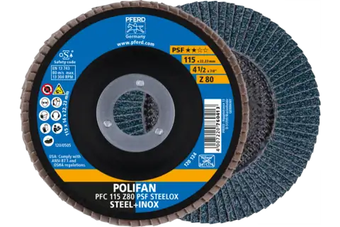 Pferd Pfc 125 Z40 Psf Steelox 125Mm 40 Grit Polifan Steelox Flap Disc